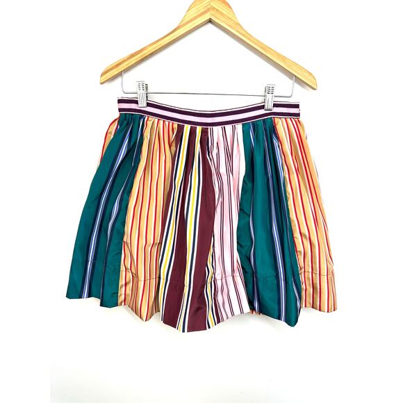 Anthropologie Maeve Striped Taffeta A-Line Mini Skirt Size 10 Academia Coquette - Picture 6 of 15